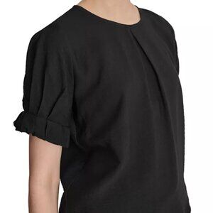 DKNY Women's Puff-Sleeve Pleated Blouse